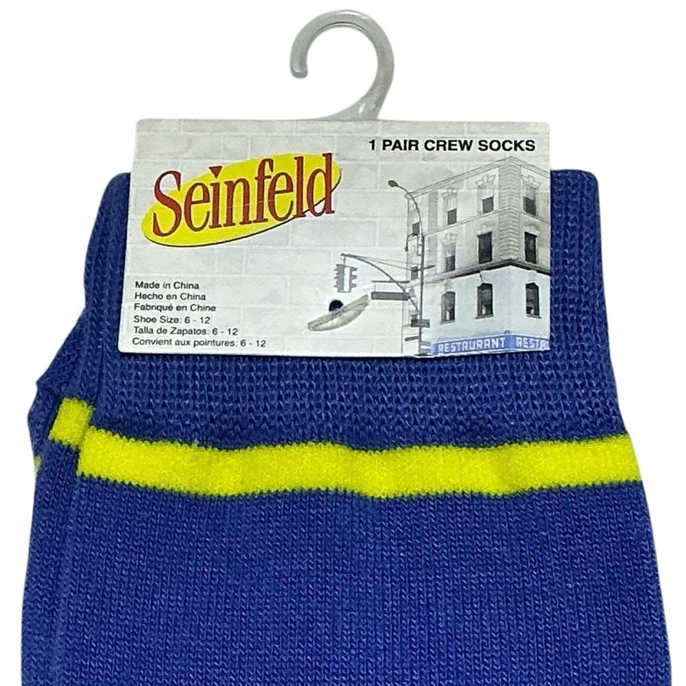 Seinfeld Novelty Crew Socks Nostalgic TV Show Unisex Women 7-13 Men 6-12 New NWT - Picture 7 of 16
